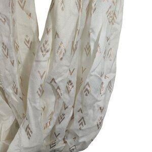 Apt 9 Cream Gold Infinity Loop Scarf Raw Hem NEW